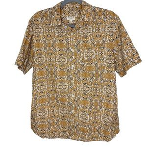 Club Monaco Slim Fit Short Sleeve Printed Button Down